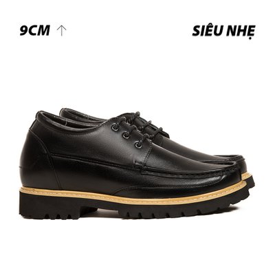 [ 9CM ] Giày Tăng Chiều Cao Nam T123 Đen - Nhẹ Hơn Và Ít Dốc Hơn