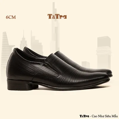 [6CM] Giày Tăng Chiều Cao Nam S952 Đen Sọc - Cao Bí Mật Từ Bên Trong