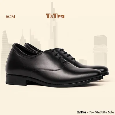 [6CM] Giày Cao Nam S1008 Đen - Cao Bí Mật Từ Bên Trong