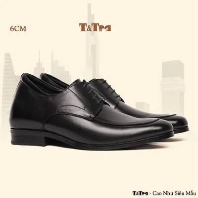 [6CM] Giày Cao Nam S1014 Đen - Cao Bí Mật Từ Bên Trong