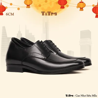 [6CM] Giày Cao Nam S1014 Đen - Cao Bí Mật Từ Bên Trong