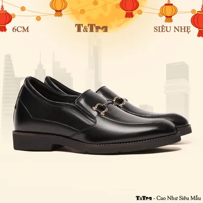 [ 6CM ] Giày Cao Nam S1097 Đen - Nhẹ Như Dép