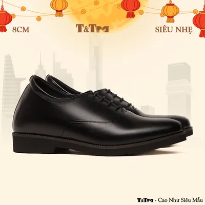 [ 8CM ] Giày Cao Nam S1099 Đen - Nhẹ Như Dép