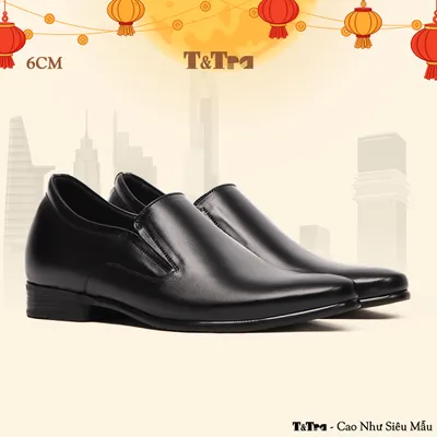 [6CM] Giày Tăng Chiều Cao Nam S952 Đen - Cao Bí Mật Từ Bên Trong