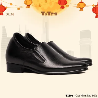 [8CM] Giày Tăng Chiều Cao Nam S970 Đen Sọc - Cao Bí Mật Từ Bên Trong