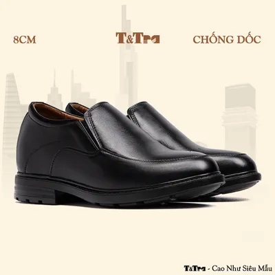 [8CM] Giày Độn Nam T89 Đen - Ít Dốc Mang Thoải Mái Hơn
