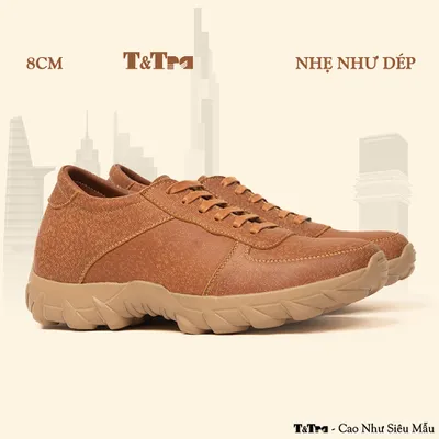 [8CM] Giày Cao Nam T150 Vàng - Nhẹ Hơn và Ít Dốc Hơn 