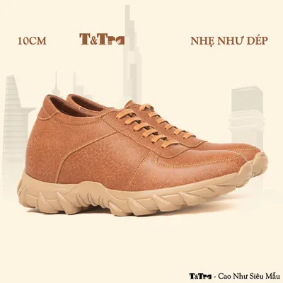 [10CM] Giày Cao Nam T150 Vàng - Nhẹ Hơn và Ít Dốc Hơn 