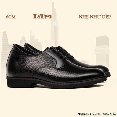 [6CM] Giày Tăng Chiều Cao Nam S1088 Đen Sọc - Nhẹ Như Dép