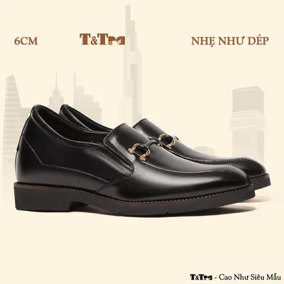[ 6CM ] Giày Cao Nam S1097 Đen - Nhẹ Như Dép