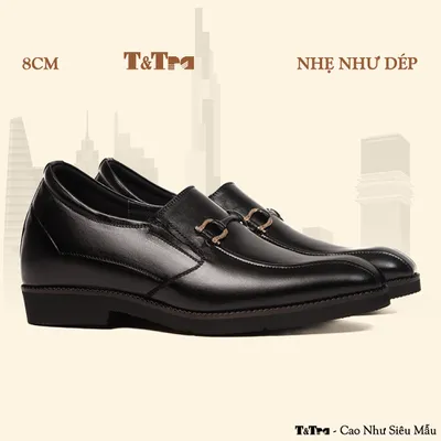 [ 8CM ] Giày Cao Nam S1097 Đen - Nhẹ Như Dép