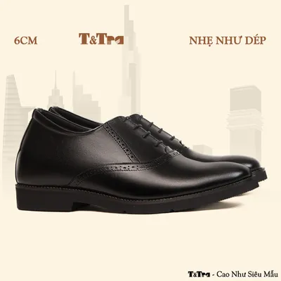 [ 6CM ] Giày Đế Cao Nam S2025 Đen - Nhẹ Như Dép