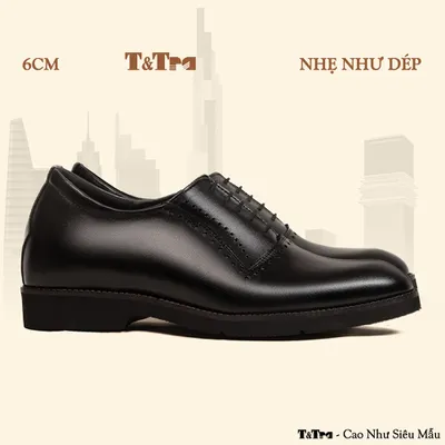 [6CM] Giày Độn Nam S2026 Đen - Nhẹ Như Dép