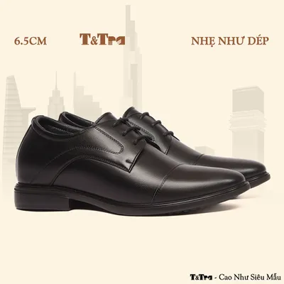[6.5CM] Giày Cao Nam T451 Đen - Nhẹ Như Dép