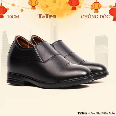 [10CM] Giày Độn Nam T93 Đen - Ít Dốc Mang Thoải Mái Hơn