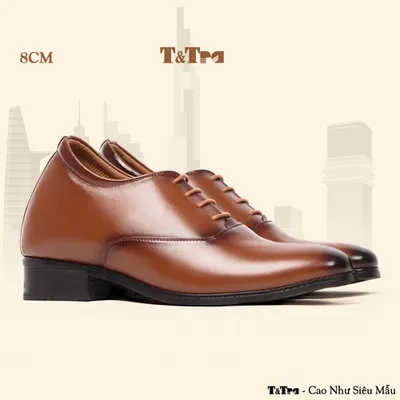 [8CM] Giày Tăng Chiều Cao Nam S1012 Nâu Bò - Cao Bí Mật Từ Bên Trong