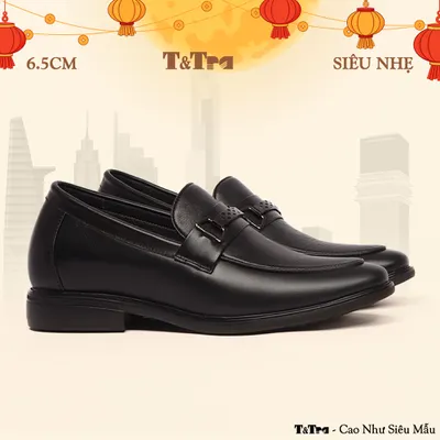 [6.5CM] Giày Cao Nam T402 Đen - Nhẹ Như Dép