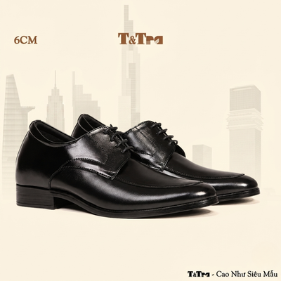 [6CM] Giày Cao Nam S1014 Đen - Cao Bí Mật Từ Bên Trong