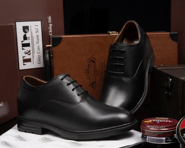 GIÀY ĐỘN NAM CAO 8CM SIÊU ÊM- CHỐNG DỐC T88 ĐEN