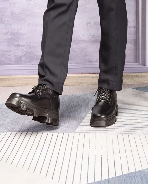 GIÀY TĂNG CHIỀU CAO NAM  SIÊU NHẸ T167 ĐEN SỌC CAO 11CM