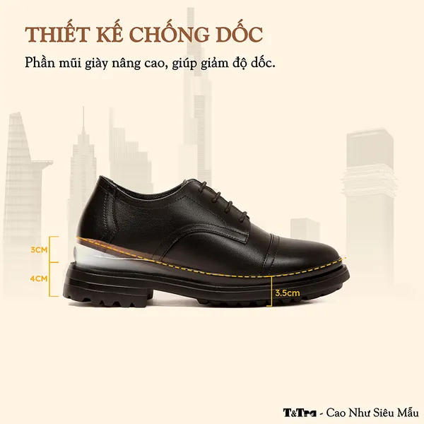 GIÀY ĐỘN NAM SIÊU NHẸ T121Đ CAO 7CM