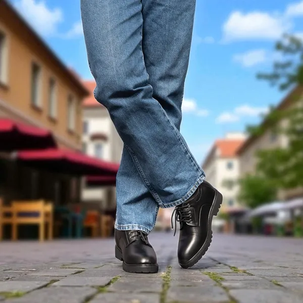 GIÀY CAO NAM T178 ĐEN SẦN CAO 11CM