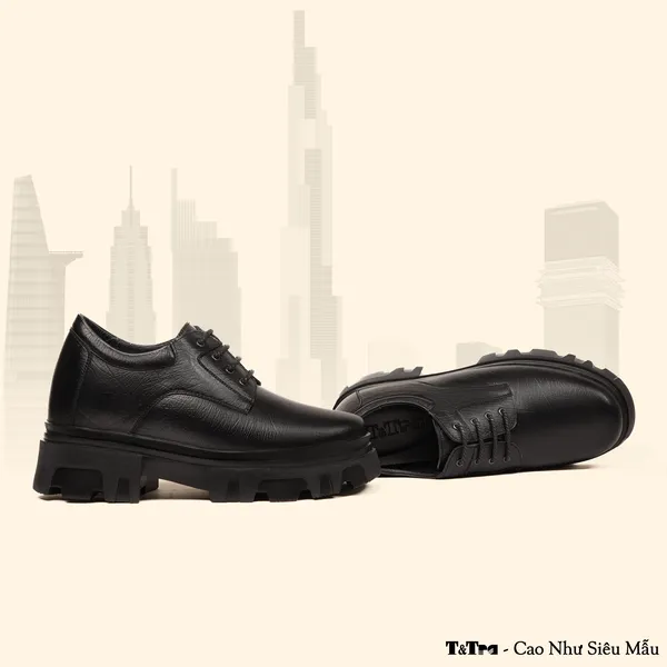GIÀY TĂNG CHIỀU CAO NAM  SIÊU NHẸ T167 ĐEN SỌC CAO 11CM