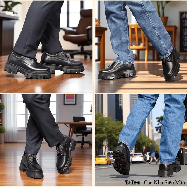 GIÀY CAO NAM  SIÊU NHẸ T167ĐS CAO 9CM