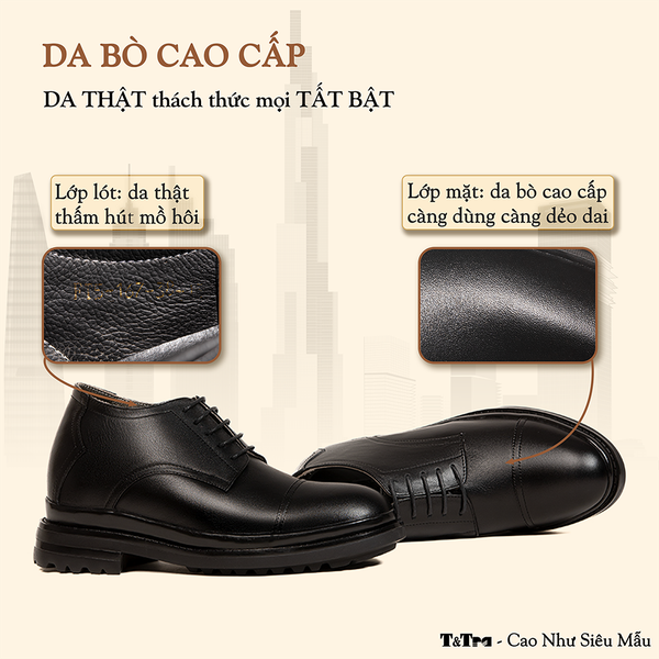 GIÀY CAO NAM  SIÊU NHẸ T121Đ CAO 11CM
