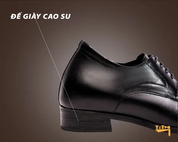 GIÀY CAO NAM DA THẬT S1063 ĐEN CAO 8CM