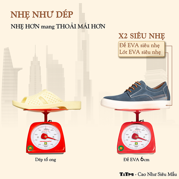 GIÀY CAO NAM T144 XANH CAO 6CM