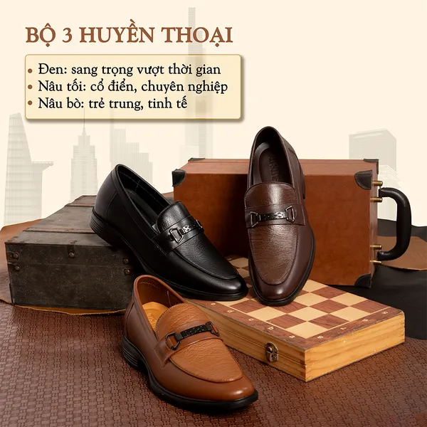 GIÀY CAO NAM T402 NÂU BÒ CAO 6.5CM