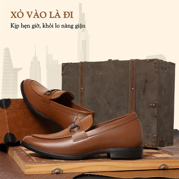 GIÀY CAO NAM T402 NÂU BÒ CAO 6.5CM