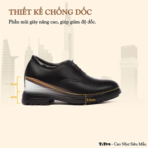 GIÀY CAO NAM SIÊU NHẸ T122Đ CAO 9CM