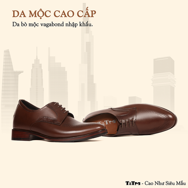 GIÀY TĂNG CHIỀU CAO NAM S2113 NÂU 6.5CM