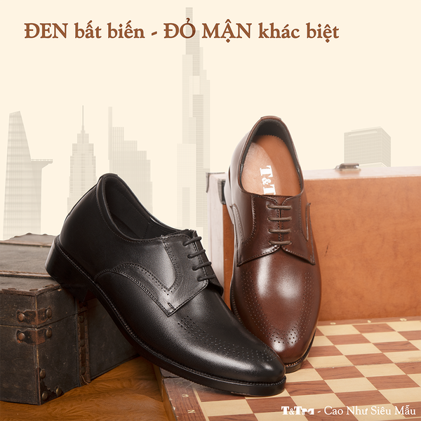 GIÀY TĂNG CHIỀU CAO NAM S2113 NÂU 6.5CM