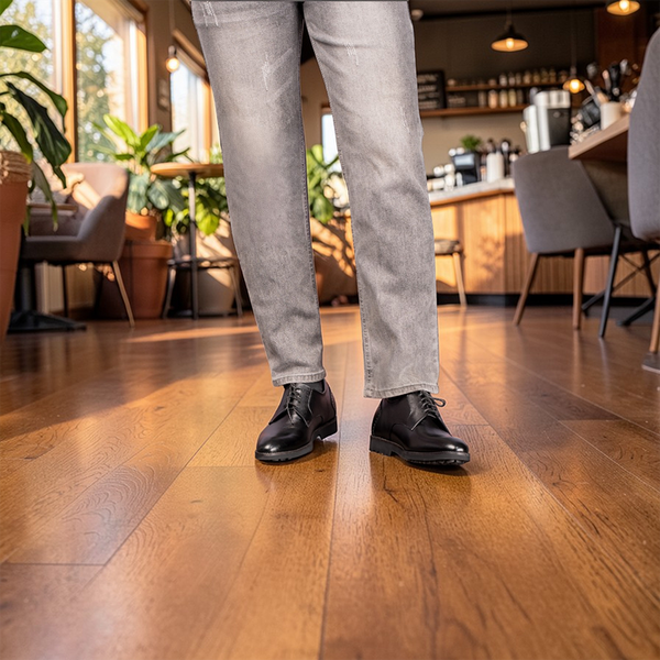 GIÀY TĂNG CHIỀU CAO NAM S1085 ĐEN TRƠN SIÊU NHẸ CAO 7.5CM