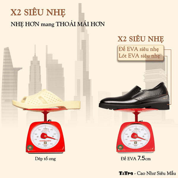 GIÀY TĂNG CHIỀU CAO NAM S1085 ĐEN TRƠN SIÊU NHẸ CAO 7.5CM