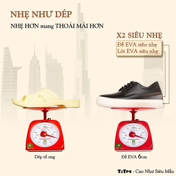 GIÀY ĐẾ CAO NAM T144 ĐEN CAO 6CM