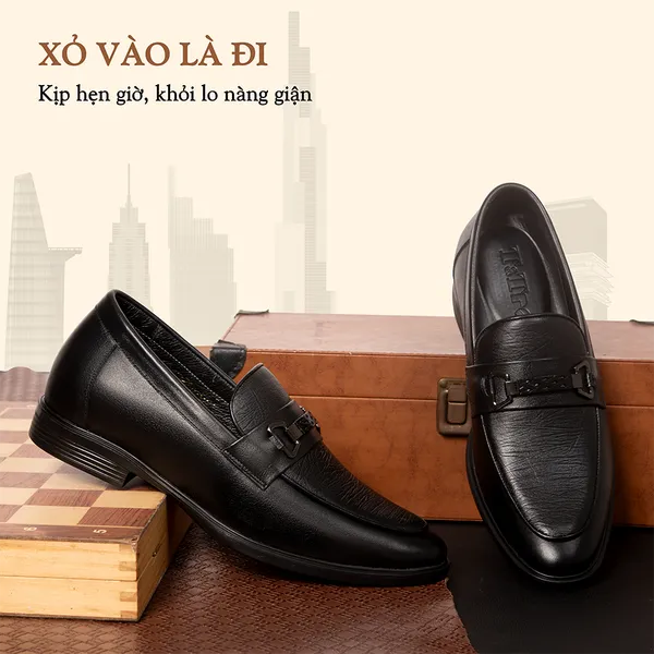 GIÀY CAO NAM T402 ĐEN CAO 6.5CM