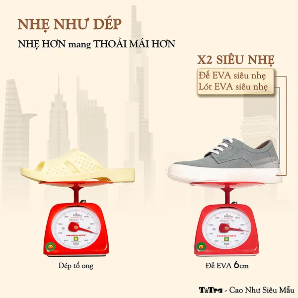 GIÀY CAO NAM T144 XANH CAO 6CM