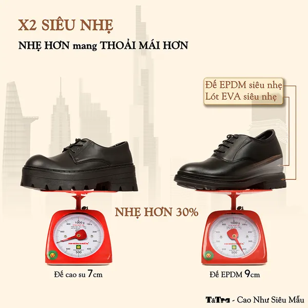 GIÀY TĂNG CHIỀU CAO NAM SIÊU NHẸ T141 ĐEN CAO 9CM