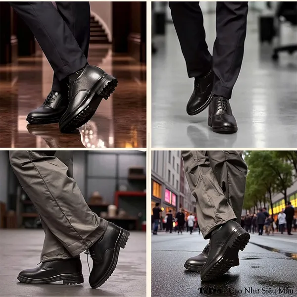 GIÀY TĂNG CHIỀU CAO NAM SIÊU NHẸ T141 ĐEN CAO 9CM