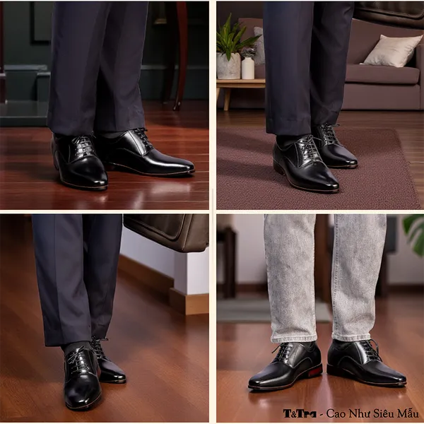 GIÀY CAO NAM A214 ĐEN 6CM