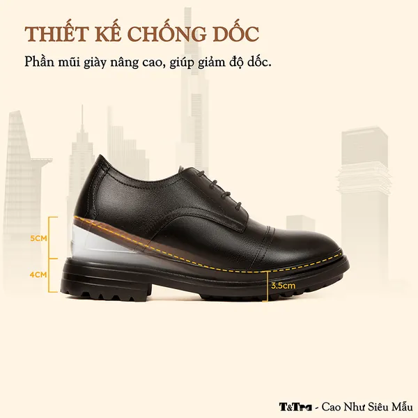 GIÀY CAO NAM - SIÊU NHẸ T121Đ CAO 9CM