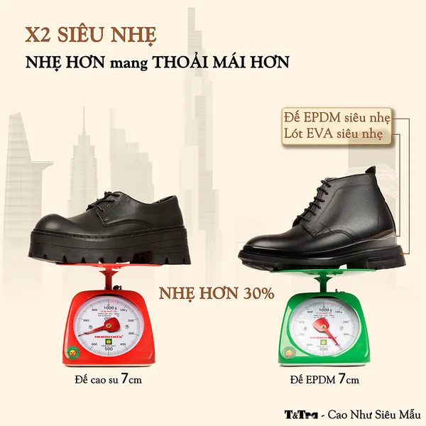 GIÀY CAO CỔ NAM SIÊU NHẸ  T102 ĐEN CAO 7CM