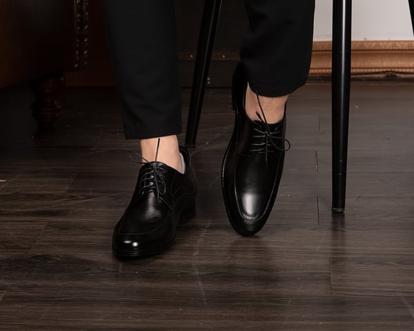 GIÀY CAO NAM DA THẬT S1014 ĐEN CAO 6CM