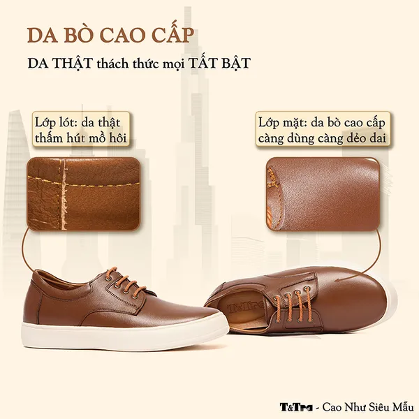 GIÀY CAO NAM T144 NÂU BÒ CAO 6CM