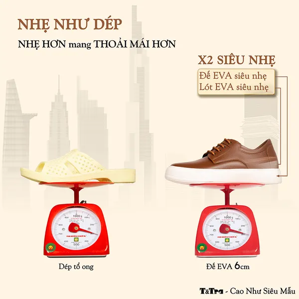 GIÀY CAO NAM T144 NÂU BÒ CAO 6CM