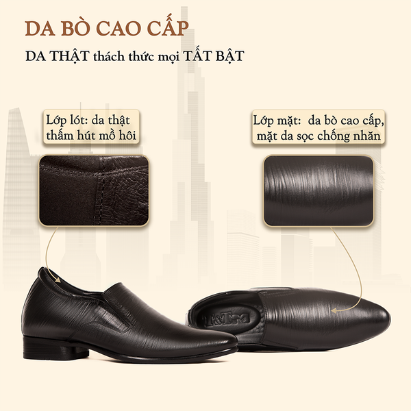 GIÀY TĂNG CHIỀU CAO NAM S970 ĐEN SỌC CAO 8CM